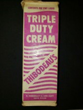 Vtg Empty Thibodeau Dairy & Sons Waxed Pint Milk Cream Carton Saco Maine U289 picture
