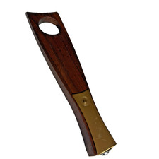 VTG Mid Century Modern Teak Brass Bottle Opener Danish Scandinavian Barware MCM picture