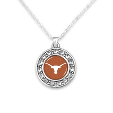 Texas Longhorns, Licensed University Emblem Abby Girl Necklace, silver plated picture