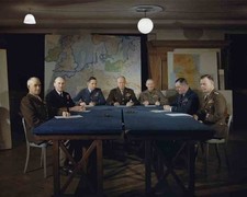 WWII Allied High Command Conference Strategy Meeting Military War Poster Print picture