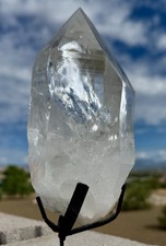 LEMURIAN LASER SEED QUARTZ AAA+ QUARTZ CRYSTAL Minas Gerais Brazil w/Stand picture