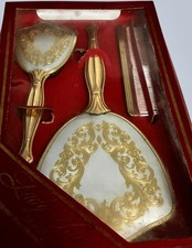 1960s LADY FAIR BEAUTY AIDS by ASTORLOID NYC Gift set Brush comb hand mirror picture