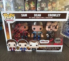 NYCC Supernatural 3 Pack (Sam, Dean, & Crowley Bloody Metallic) Promo AP Auto picture