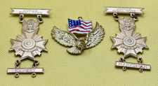 Vintage NRA Junior Small Bore Marksman Expert Medals Eagle Flag Pin Lot picture