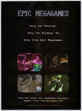 Epic MegaGames - PC Games Unreal - Vintage Original Print Ad/Poster Promo 1996 picture