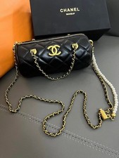 Chanel Makeup Black Quilted Shoulder Gold Strap Bag Crossbody-VIP Gift w Box New picture