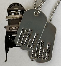 World War II Notched Dog Tags, Dogtags with chains, Stainless Personalized picture