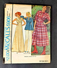 Vintage McCall's 70s Sewing Pattern 5906 Cottagecore Country Dress & Top Sz 8 picture