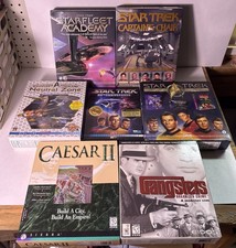 Lot of 7 Big Box PC Games Complete - Star Trek Fleet Academy Gangsters picture