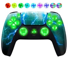 Green Storm Silent Modz LED Light Buttons Wireless Custom Controller for PS5 picture