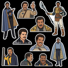 10x Custom Lando Calrissian Character Stickers Set #1 picture