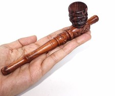 Durable Handcrafted Red Wood Tobacco smoking ring Pipe Bowl 6 Inch High Quality picture