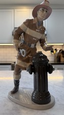 Vintage Retired Lladro Fireman w/ Wrench Porcelain Figurine 5976 Rare Excellent picture