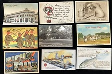 1000 Vintage Postcards Large Lot View Topical Greeting Comic Roadside 1906-60s picture