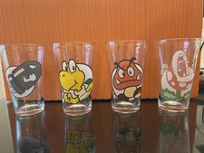Super Mario Glasses Set of 4, Bullet Bill, Koopa, Goomba, Petey Piranha picture