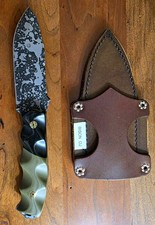 Half Face Blades DJ BISON /G10 Disaster JR. Acid Splash w/sheath   picture