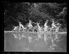 Photo:1910s Dancers Ballet Troupe Pond Reflection Outdoor Dance picture