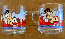 Vintage 1978 McDonalds Garfield Glass Coffee Drinking Mugs Cups Set Of 2 picture