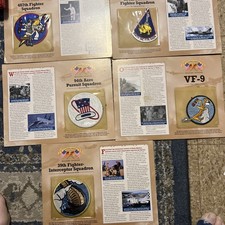 US AIR FORCE Badges of Honor Fighter Squadron Complete 5 Patch/History Card Set picture