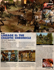 Lineage II Chaotic Chronicle Game Article Preview Page 2003 PC MMO Print Ad picture