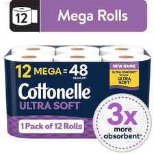 Cottonelle Ultra Soft Toilet Paper, 12 Mega Rolls picture
