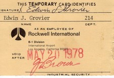 Rockwell International Employee ID Card 1970s LAX Los Angeles Vintage Rare picture
