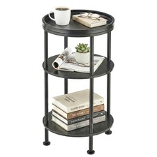 Small Round Side Table with Tray Top, 11.8