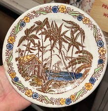 Rare Vintage 1930’s-40’s Tepco Trader Vic’s Hawaiiana Tiki Plate picture