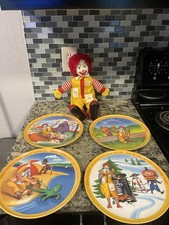 Vintage McDonald’s 1977 Four Seasons Plates Set + Ronald McDonald Doll Lot picture