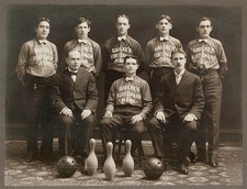 Large 1900's Milwaukee Bowling Team Cabinet Photo 10