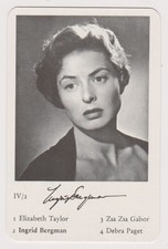 Ingrid Bergman 1958 F.X. Schmid Filmstar-Parade German Game Card - NM+ NM-MT picture
