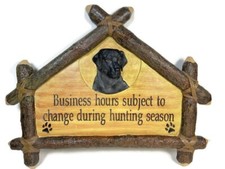Cabelas Black Labrador Wall Hanging Sportsmans Business Sign Hunting Season picture