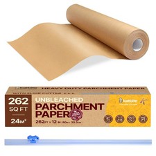 Katbite Unbleached Parchment Paper Roll, 12 in x 262 12 x 262 ft, Brown picture