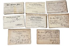 Antique Vintage 1800s Bank Check Lot Connecticut New York 200 Postal Cards picture