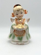 Vintage 1957 Lefton Japan Thursday Angel With Pie KW255 Thanksgiving Decor picture