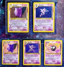 1999 Pokemon GENGAR & HAUNTER Fossil HOLO Complete (5-card) Set picture