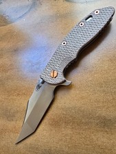 Rick Hinderer XM-18 3.5 Aggressor MagnaCut Tri-Way Natural Micarta Copper picture