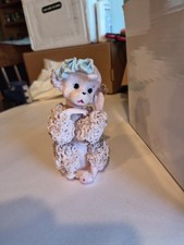 Vintage Baby  Pink Spaghetti Poodle Figurine  1950s   4 7/8