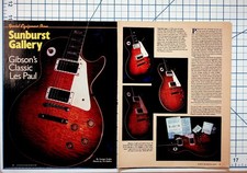 Vintage 1991 Gibson Les Paul Sunburst Gallery Guitar Magazine Article Pages picture