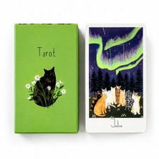 Cute Cat Tarot Deck 78 Cards Feline Art Northern Lights Divination Oracle Readin picture