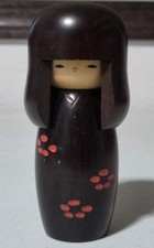 Vintage Japanese Wooden Kokeshi Doll Signed Hakone Onsen 5
