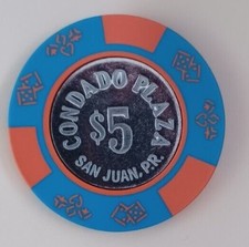 Condado Plaza Casino,  San Juan Puerto Rico  rare $5 chip   picture