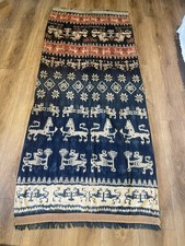 Vintage Indonesian Sumba Ikat Handwoven Tribal Wall Hanging  Special Font picture