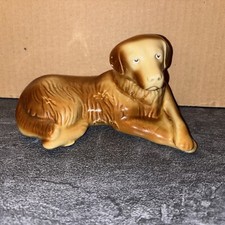 Vintage Porcelain Brazil Toth Labeled Dog Figurine, 7.25 Inches Wide #T picture