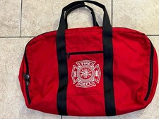 Vintage CMC Rescue Equipment Red Firefighter Turnout Gear Bag - Top Load Duffel picture