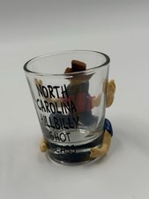 North Carolina Collectible Souvenir Hillbilly Shot Glass w/ Resin Man Hugging picture