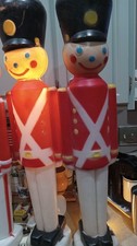 Vintage Christmas Blow Mold TWO Toy Soldiers 30