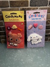 Vtg 2005 Sanrio Fluffy Stick-Ons, Plush Puffy Stickers Chibimaru Cinnamoroll Y2K picture