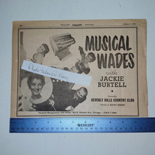 Original 1955 Musical Wades with Jackie Burtell Showbiz Industry Clipping ad picture