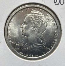 1948(a) Madagascar 2 Francs UNCIRCULATED Aluminum Coin-KM#4 picture
